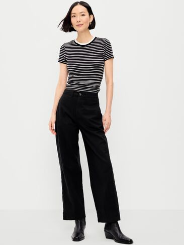 Old Navy High-Waisted OGC Chino Full Length Straight Pants - Black Jack in Saudi Arabia
