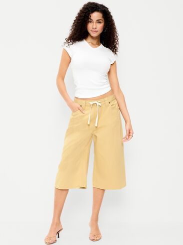 بنطال كولوت واسع الساق برباط متوسط ​​الارتفاع من Old Navy - النخيل الذهبي in Saudi Arabia