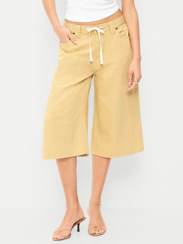 بنطال كولوت واسع الساق برباط متوسط ​​الارتفاع من Old Navy - النخيل الذهبي in Saudi Arabia
