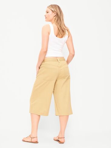 بنطال كولوت واسع الساق برباط متوسط ​​الارتفاع من Old Navy - النخيل الذهبي in Saudi Arabia
