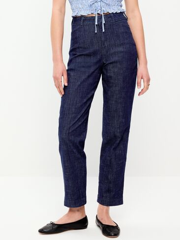 Old Navy High-Waisted Pixie Straight Pants - Dark Wash in Saudi Arabia