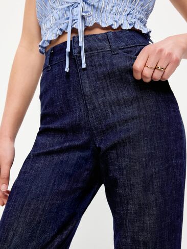 Old Navy High-Waisted Pixie Straight Pants - Dark Wash in Saudi Arabia