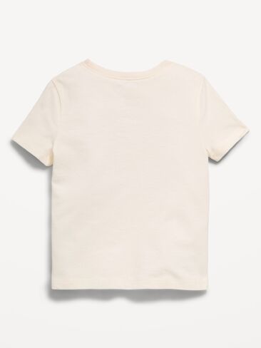 تي شيرت برسومات بأكمام قصيرة من Old Navy للفتيات الصغيرات - كريمي in Saudi Arabia