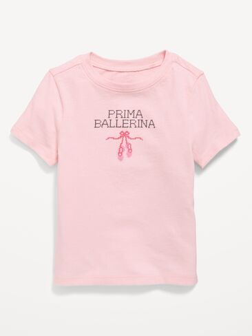 Old Navy Short-Sleeve Graphic T-Shirt for Toddler Girls - Pink Sky in Saudi Arabia