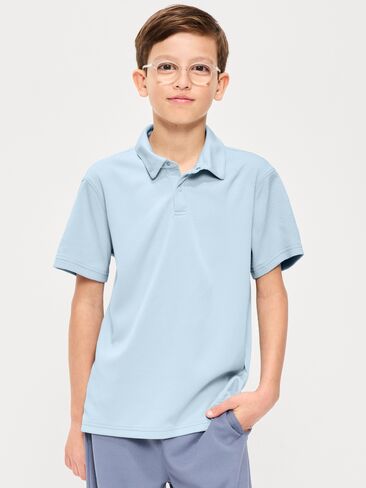 قميص بولو شبكي بأكمام قصيرة من Old Navy للأولاد - CHAMBRAY SKY in Saudi Arabia