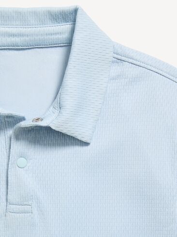 قميص بولو شبكي بأكمام قصيرة من Old Navy للأولاد - CHAMBRAY SKY in Saudi Arabia