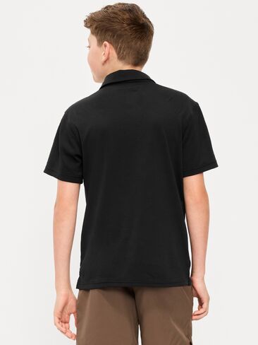 Old Navy Short-Sleeve Textured Mesh Polo Shirt for Boys - Black Jack in Saudi Arabia