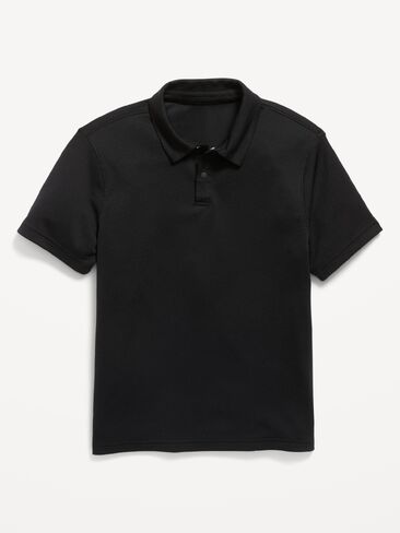 Old Navy Short-Sleeve Textured Mesh Polo Shirt for Boys - Black Jack in Saudi Arabia