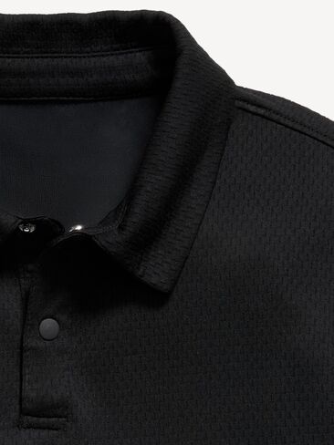 Old Navy Short-Sleeve Textured Mesh Polo Shirt for Boys - Black Jack in Saudi Arabia