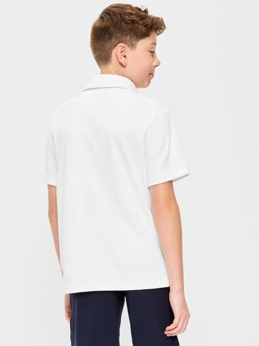 Old Navy Short-Sleeve Textured Mesh Polo Shirt for Boys - White Lilies in Saudi Arabia