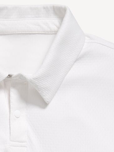 Old Navy Short-Sleeve Textured Mesh Polo Shirt for Boys - White Lilies in Saudi Arabia
