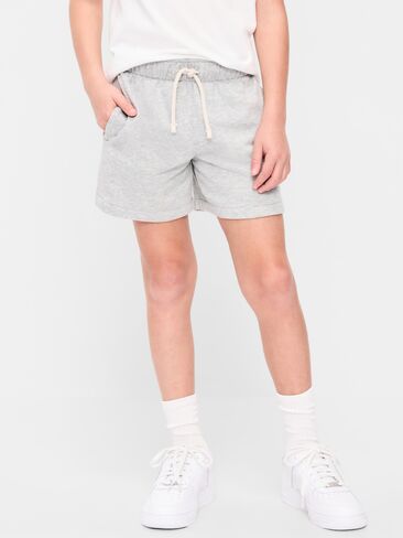 Old Navy Favorite Fleece Above Knee Jogger Shorts for Boys - Medium Heather Gray in Saudi Arabia