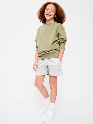 Old Navy Favorite Fleece Above Knee Jogger Shorts for Boys - Medium Heather Gray in Saudi Arabia