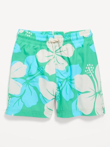 Old Navy Printed Swim Trunks for Boys - Limelight Hibiscus in Saudi Arabia