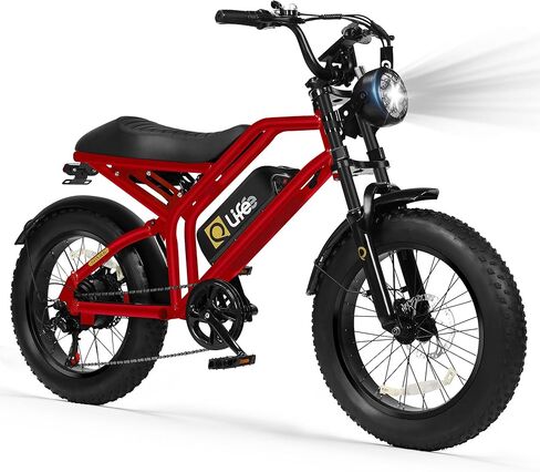 دراجة كهربائية Qlife للبالغين / المراهقين Spark-1500W Peak Motor 20 بوصة إطارات سميكة 28MPH (فتح إلى 35MPH) دراجة ترابية، بطارية قابلة للإزالة 624-1248Wh Ebike، تعليق مزدوج وفرامل دراجة نارية، دراجة 21 سرعة in Kuwait