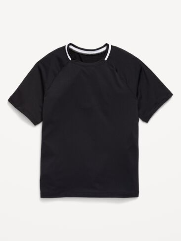 Old Navy Short-Sleeve Textured Mesh Performance T-Shirt for Boys - Black Jack in Saudi Arabia
