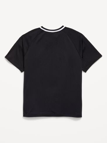 Old Navy Short-Sleeve Textured Mesh Performance T-Shirt for Boys - Black Jack in Saudi Arabia