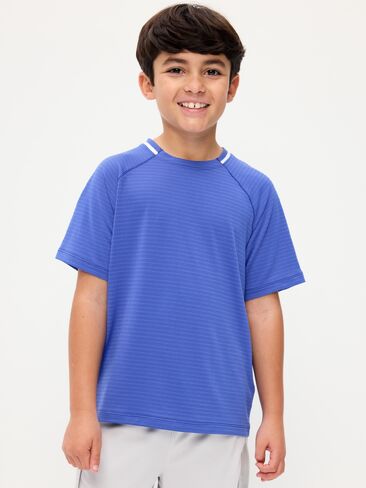 Old Navy Short-Sleeve Textured Mesh Performance T-Shirt for Boys - CRAYON BLUE in Saudi Arabia