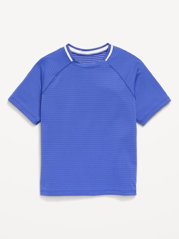 Old Navy Short-Sleeve Textured Mesh Performance T-Shirt for Boys - CRAYON BLUE in Saudi Arabia