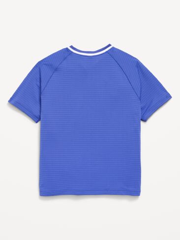 Old Navy Short-Sleeve Textured Mesh Performance T-Shirt for Boys - CRAYON BLUE in Saudi Arabia
