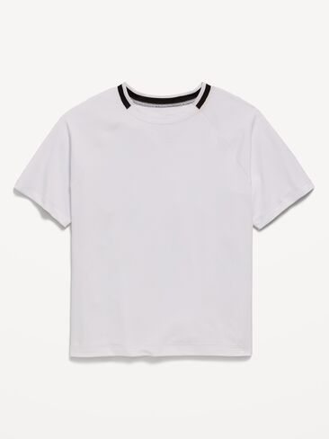 Old Navy Short-Sleeve Textured Mesh Performance T-Shirt for Boys - White Lilies in Saudi Arabia