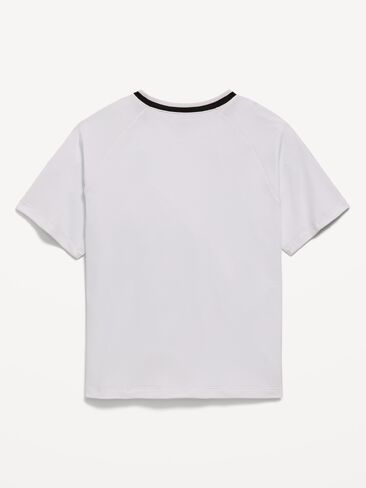 Old Navy Short-Sleeve Textured Mesh Performance T-Shirt for Boys - White Lilies in Saudi Arabia