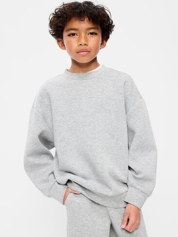 Old Navy Bounce Fleece Oversized Sweatshirt for Boys - Light Heather Gray in Saudi Arabia