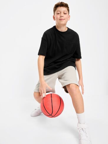 Old Navy Dynamic Fleece Textured Basketball Shorts for Boys - WINDCHIME in Saudi Arabia