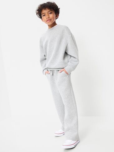 بنطلون رياضي فضفاض للغاية من Old Navy Bounce Fleece للأولاد - رمادي فاتح منقط in Saudi Arabia