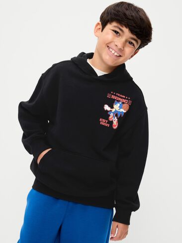 بلوفر بغطاء للرأس مقاس كبير جدًا للأطفال من Old Navy Sonic The Hedgehog™ - بلاك جاك in Saudi Arabia