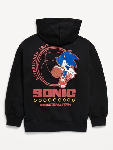 بلوفر بغطاء للرأس مقاس كبير جدًا للأطفال من Old Navy Sonic The Hedgehog™ - بلاك جاك in Saudi Arabia