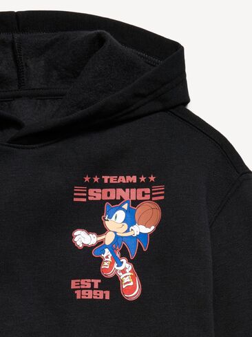 بلوفر بغطاء للرأس مقاس كبير جدًا للأطفال من Old Navy Sonic The Hedgehog™ - بلاك جاك in Saudi Arabia