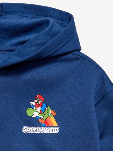 بلوفر بغطاء للرأس برسوم محايدة للجنسين من Old Navy Super Mario™ للأطفال - أزرق باسيفيك in Saudi Arabia