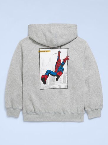 بلوفر بغطاء للرأس مقاس كبير للأولاد من Old Navy x Marvel Spider-Man - رمادي منقط in Saudi Arabia