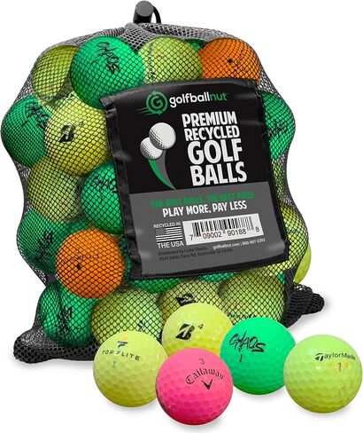 48 Used Golf Balls – Recycled Bulk Colored Mix for Practice & Play – Includes Mesh Bag – Budget-Friendly & Sustainable Golf Balls in Saudi Arabia