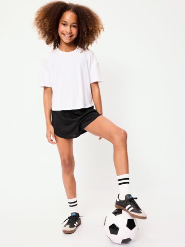 شورت شبكي بحاشية دولفين عالي الخصر للبنات من Old Navy - بلاك جاك in Saudi Arabia