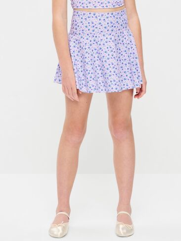 Old Navy High-Waisted PowerSoft Skort for Girls - Purple Floral in Saudi Arabia