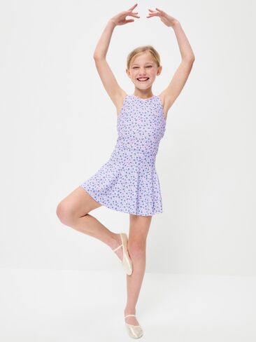 Old Navy High-Waisted PowerSoft Skort for Girls - Purple Floral in Saudi Arabia