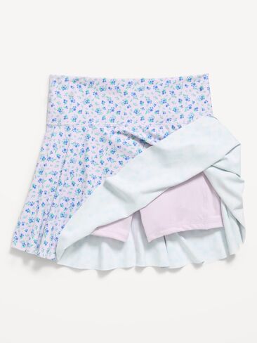 Old Navy High-Waisted PowerSoft Skort for Girls - Purple Floral in Saudi Arabia