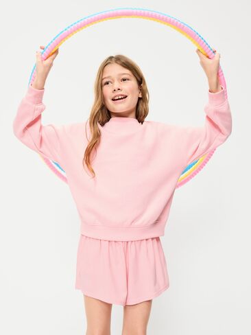 Old Navy High-Waisted StretchTech Performance Shorts for Girls - Pink Sky in Saudi Arabia
