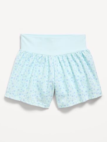 شورت مطاطي عالي الخصر للفتيات من Old Navy - زهور زرقاء فاتحة in Saudi Arabia