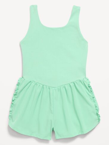 Old Navy PowerChill Sleeveless Ruffle-Trim Romper for Girls - PALO VERDE in Saudi Arabia