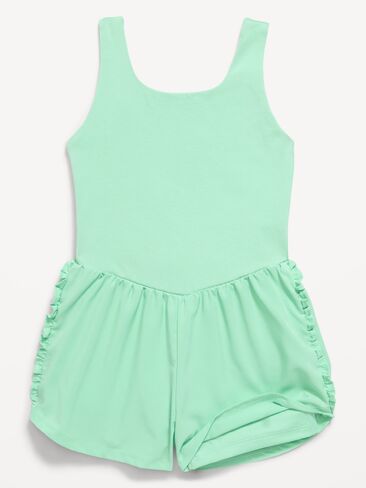 Old Navy PowerChill Sleeveless Ruffle-Trim Romper for Girls - PALO VERDE in Saudi Arabia