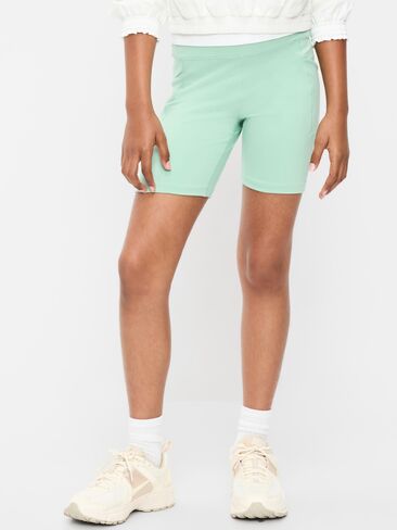 Old Navy High-Waisted StudioSmooth Biker Shorts for Girls - PALO VERDE in Saudi Arabia