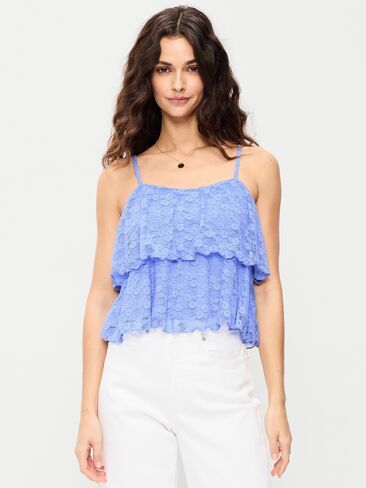 Old Navy Sleeveless Tiered Lace Ruffle Top - Flax Flower in Saudi Arabia