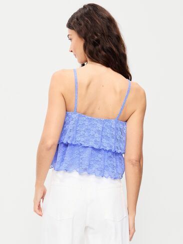 Old Navy Sleeveless Tiered Lace Ruffle Top - Flax Flower in Saudi Arabia