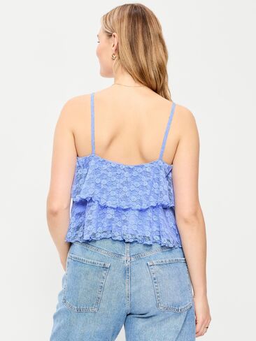 Old Navy Sleeveless Tiered Lace Ruffle Top - Flax Flower in Saudi Arabia