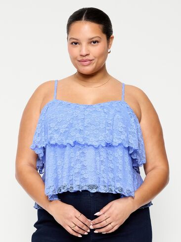 Old Navy Sleeveless Tiered Lace Ruffle Top - Flax Flower in Saudi Arabia