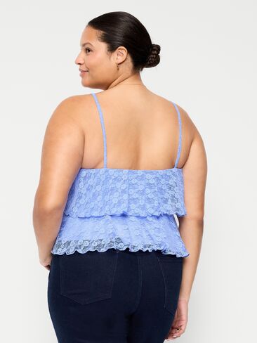 Old Navy Sleeveless Tiered Lace Ruffle Top - Flax Flower in Saudi Arabia