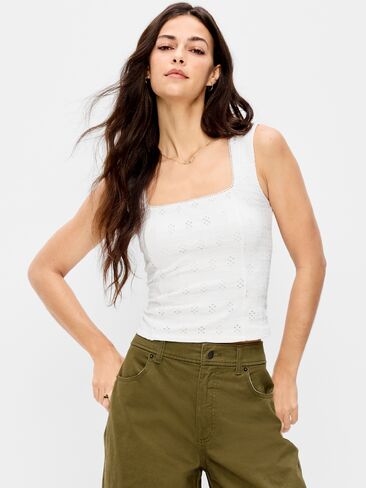 قميص بدون أكمام ذو فتحة مخيطة من Old Navy - زنابق بيضاء in Saudi Arabia